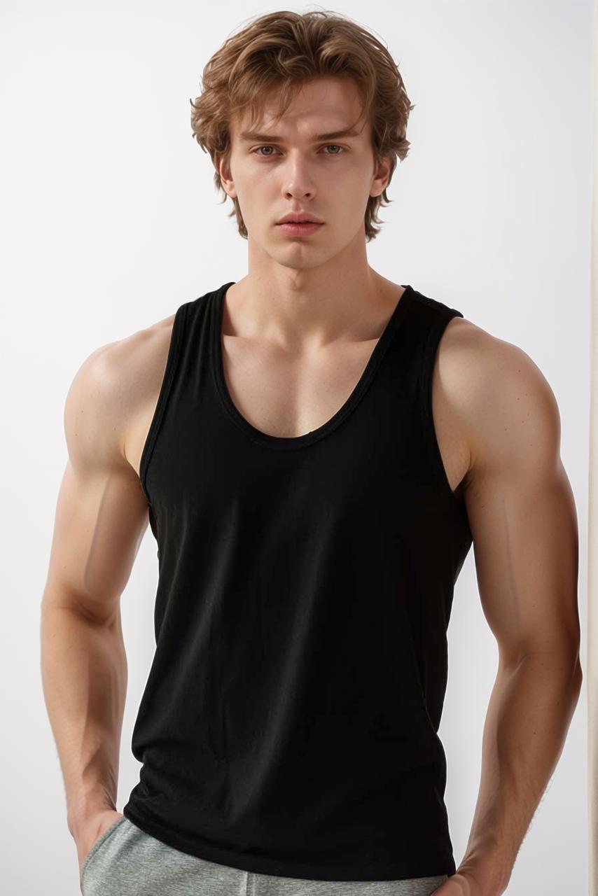 Zeefa men’s black cotton vest