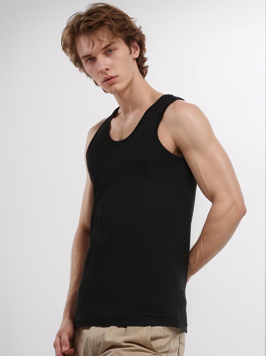 Zeefa men’s black cotton vest